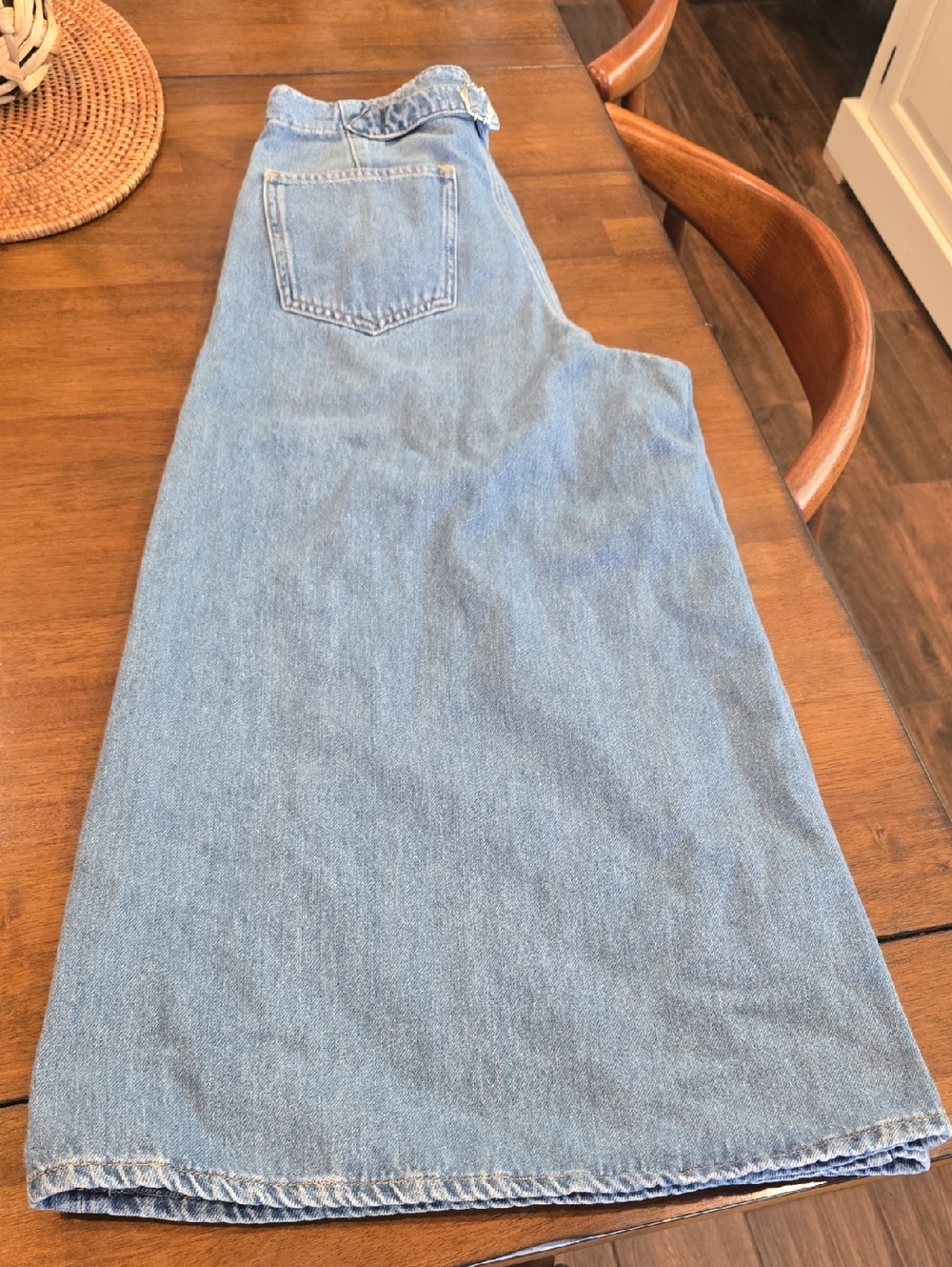 Pilcro Wide-Leg Flare Jeans in Light Blue Denim - Picture 3 of 9